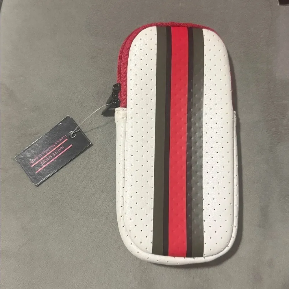 Coated Neoprene Eyeglass Case - 2 Card Slips - Zipper Closure - BRAND NEW